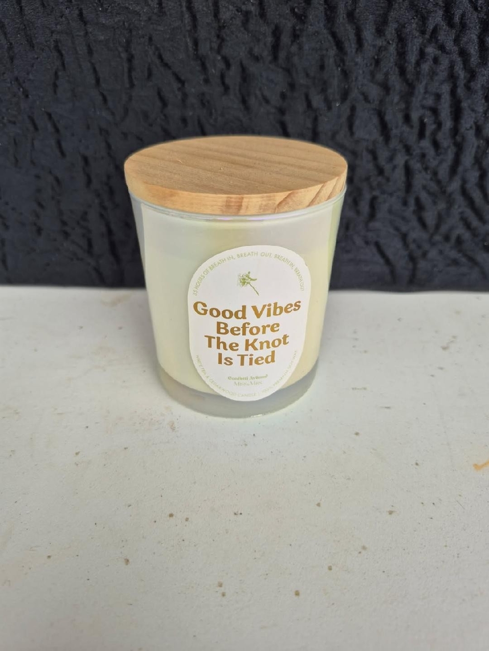 Good Vibes Before The Knot Is Tied Scented Candle - White